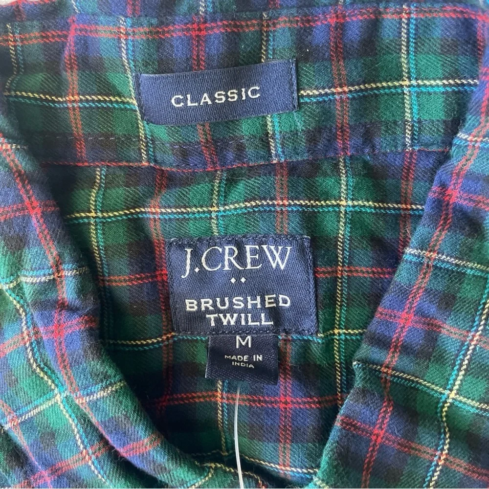 J Crew brushed twill shirt blue plaid size medium